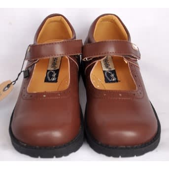 Girls School Shoes Med - 99191a - Brown