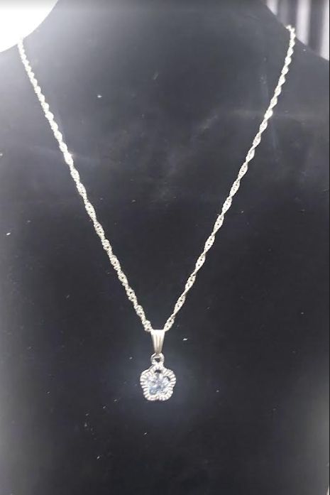 Star Zircon Pendant Necklace Simple Clavicle Chain Silver