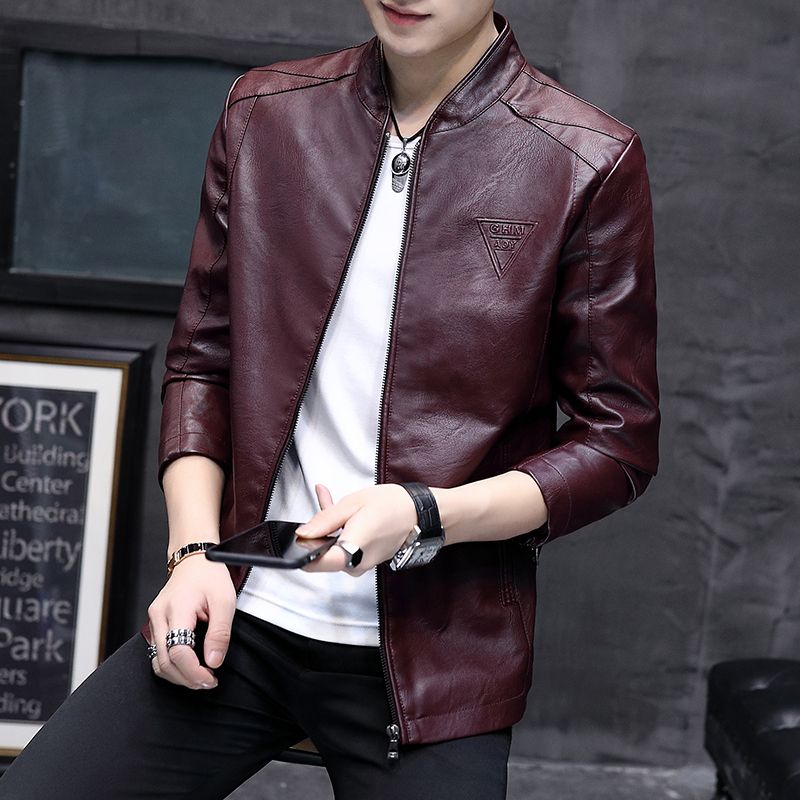 Leather Jacket Fashionable New Men's American Trend Collar