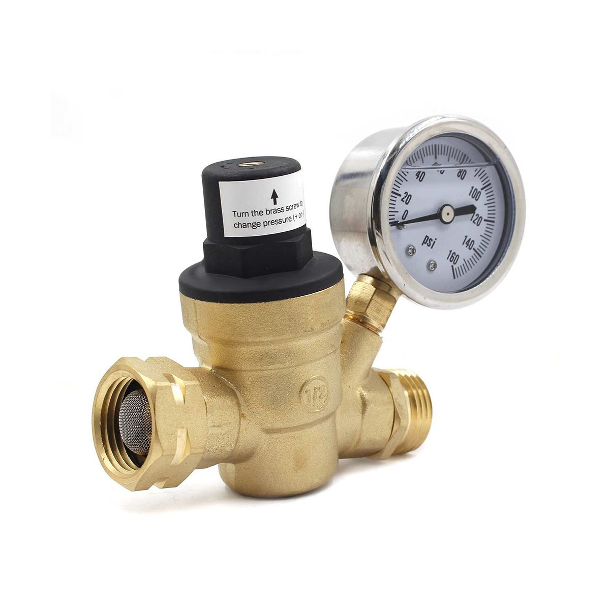Adjustable Water Pressure Regulator RV Brass Water