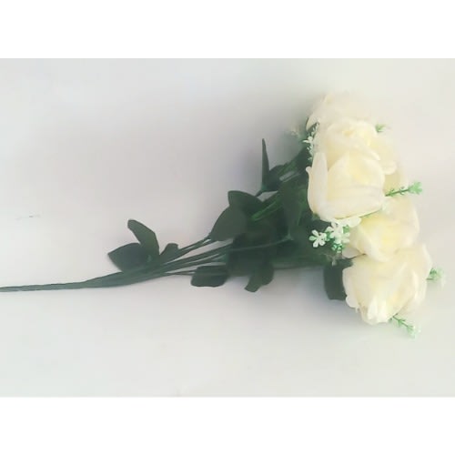 Artificial Rose Flower Bouquet - White