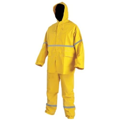 Rain Coat Up And Down With Reflator - Yellow