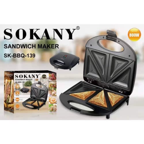 2 Face Sandwich Maker Machine - 800W - SK-BBQ-139