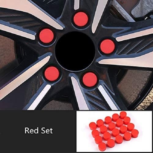 Car-styling Silica Gel Car Wheel Nut Protection Cover- Red - 20 pcs