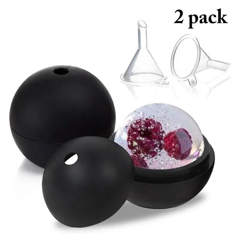 2pcs Ice Ball Molds Silicone DIY Home Bar Party Cocktail Use Sphere Round Ball Ice Cube Makers Kitchen Ice Cream Moulds