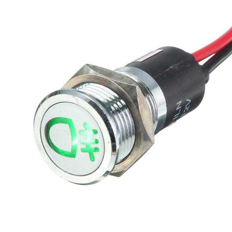 14mm LED Light Dash Panel Dashboard Lamp Fog Lamps Design 20cm Line Length Green