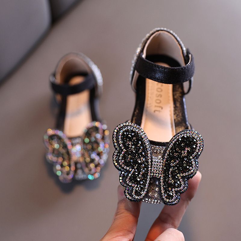 Susan Girl Shimmer Birthday Party Shoe - Black