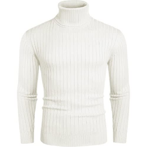 Standard Unisex Turtle Neck Sweater  - White