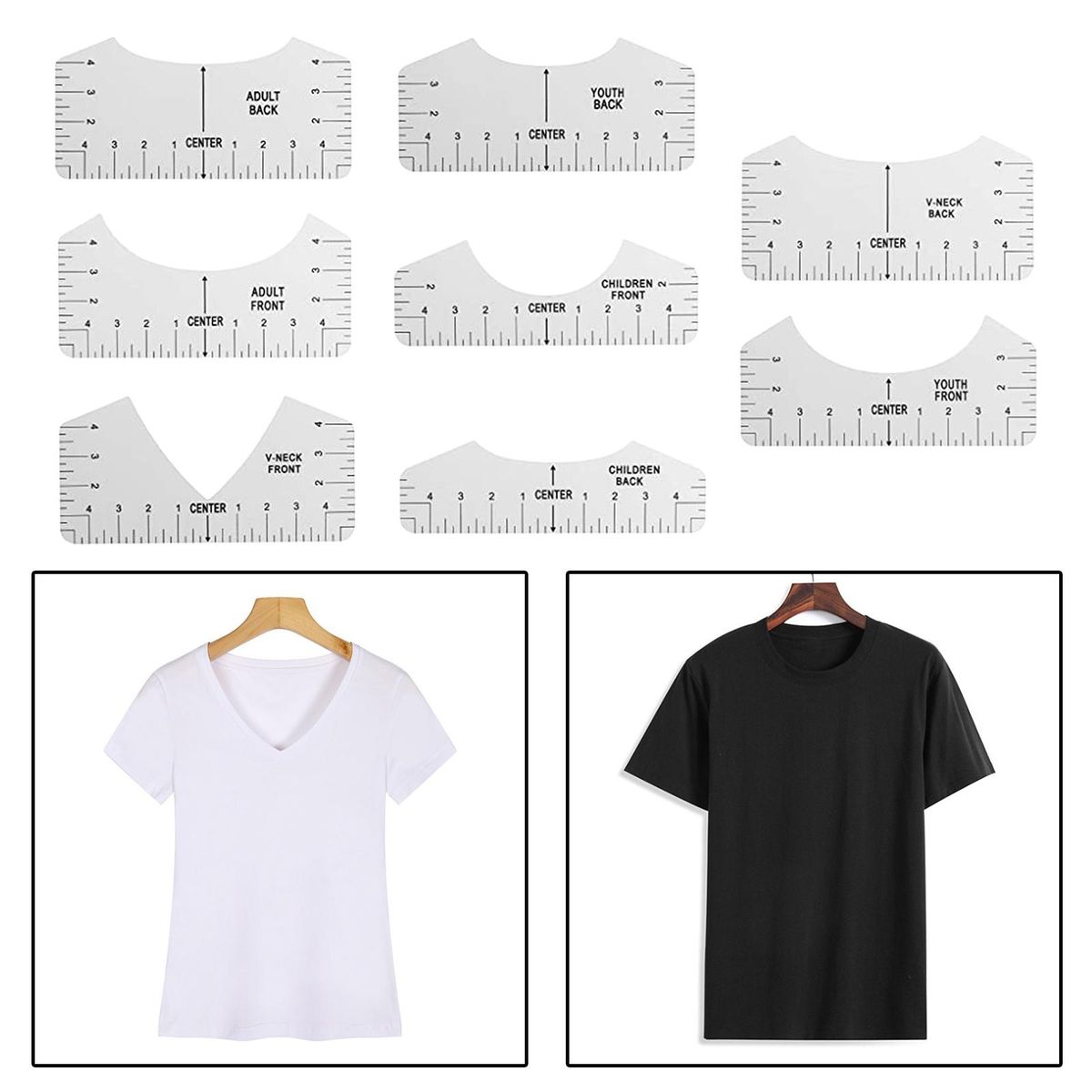 T-Shirt Alignment Ruler, Craft Ruler With Guide Tool For