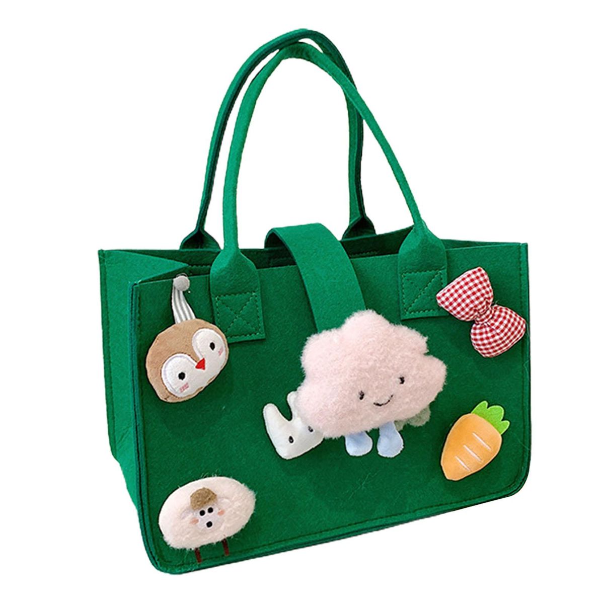 Shopping Bag Lovely Ornament Birthday Gift Handbag Green