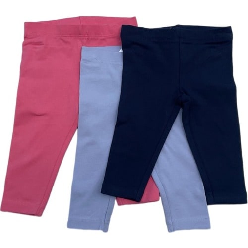 Baby Girls Plain Colored Leggings - 3 Pcs