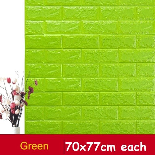 Adhesive 3d Xpe Foam Wallpaper Decor - 5pcs - Green