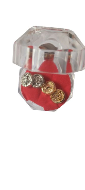 Double Sexy  Mens Stud Earring (Gold & Silver);