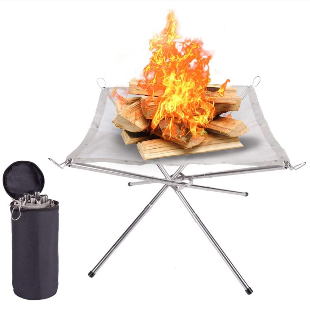 Camping Campfire Fire Rack Backyard Heating Mesh Fire Pit