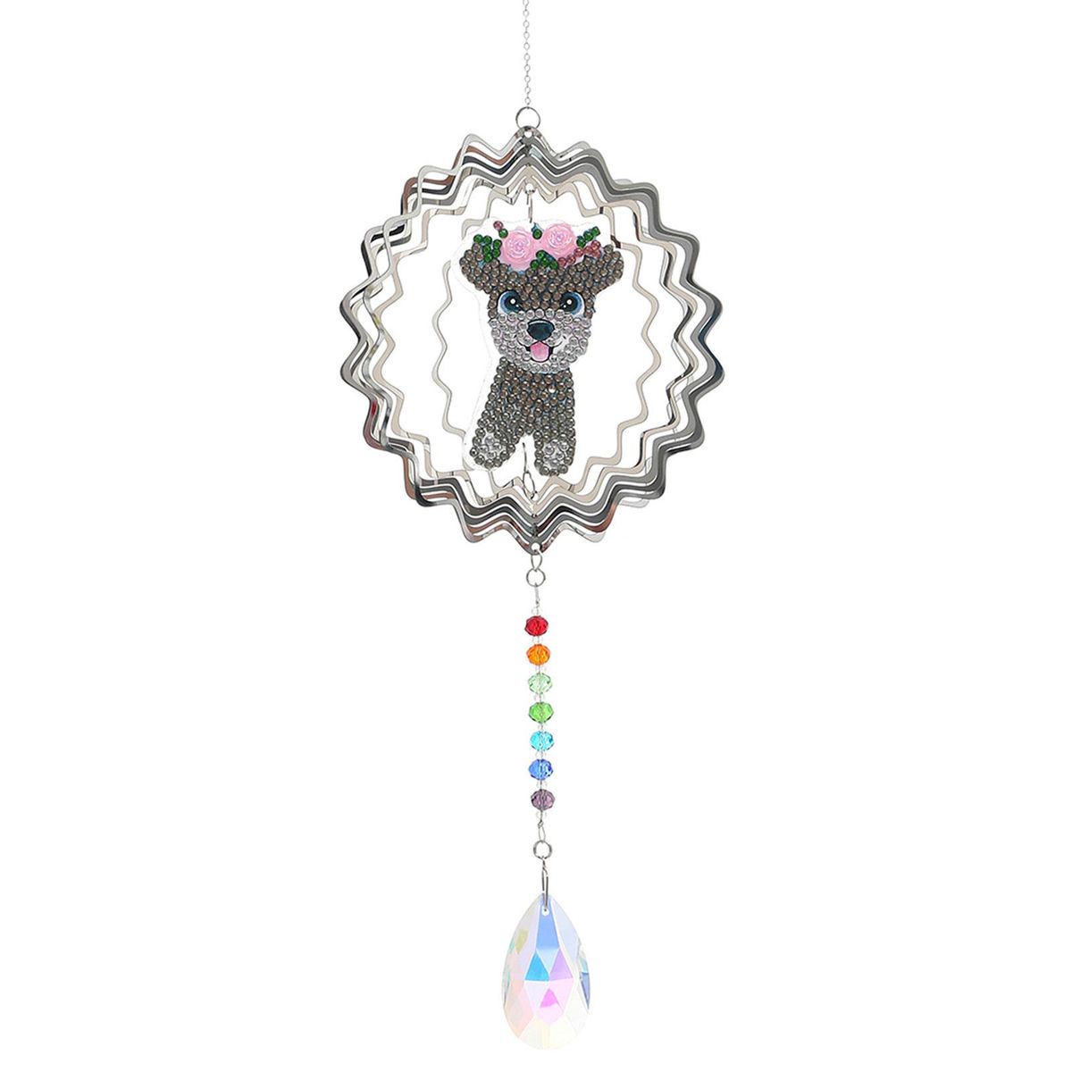 DIY Diamond Painting Wind Chime Animal Pattern Drill Diamond Embroidery Kit DIY Home Hanging Decoration