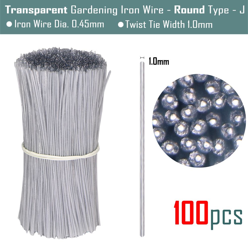 100PCS Round Gardening Plastic Colorful Twist Ties With