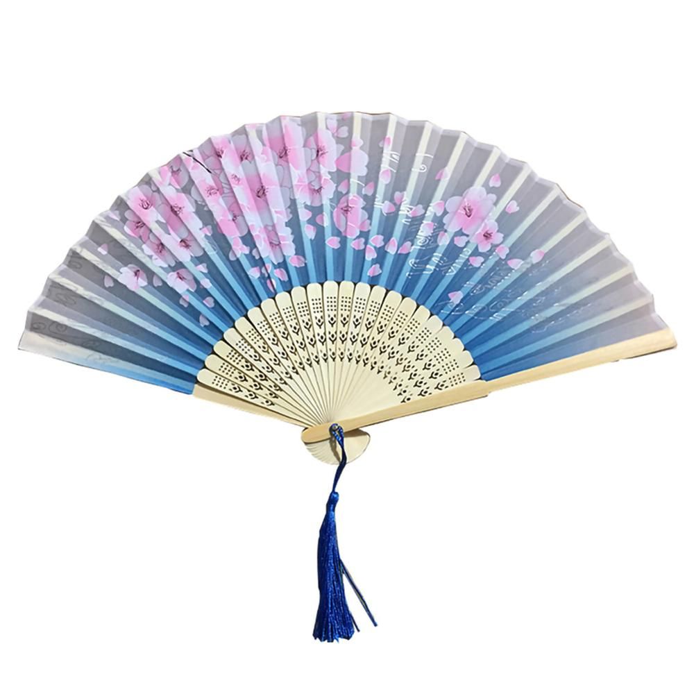 Silk Hollow Printed Decoration L1 Hand Fan Spun Fans 1pc Vintage Folding Carved Flower Crafts Chinese Decorative Dropshipping