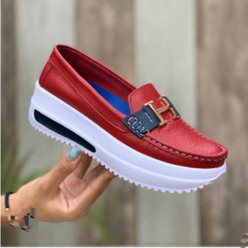 Foreign trade independent station autumn 2021 thick-soled round toe solid color women 40-43PU shallow mouth women's flat shoes blue 39