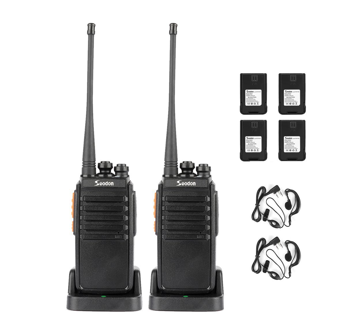 Seodon Transceivers  For Adults Long Range With One Extra Battery Rechargeable 2 Way Radio Up To 5 Miles Range In The Open Filed Walky Talky 2 Pack