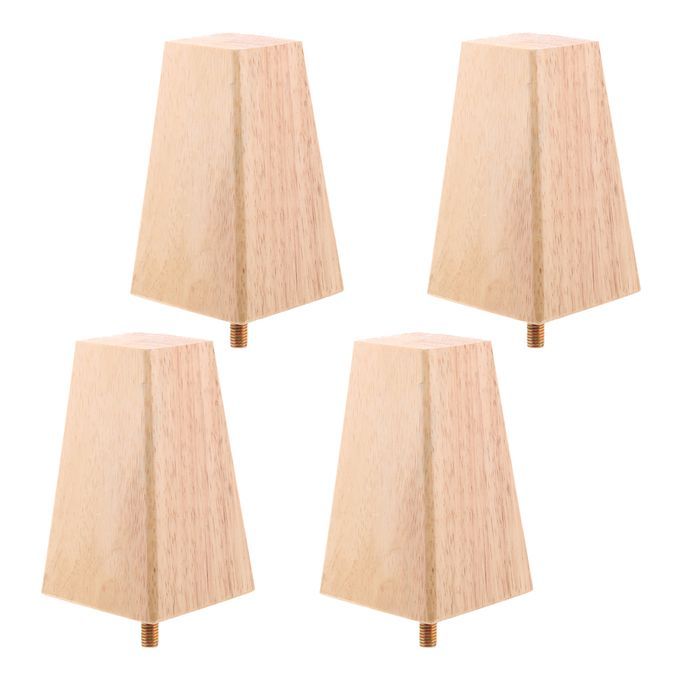 4pcs Solid Wooden Furniture Feet Leg Riser Stand For Sofa Pyramid Wood