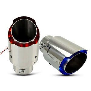 Car Universal LED Double Exhaust Muffler Red And Blue Color