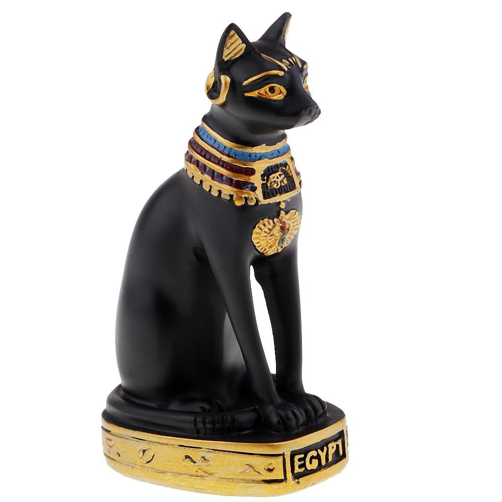 Black Ancient Egypt   Cat Bastet Figurine Statue Miniature Black