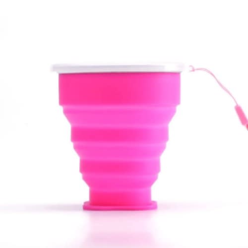 Silicone Foldable Cup - Pink - 1pc