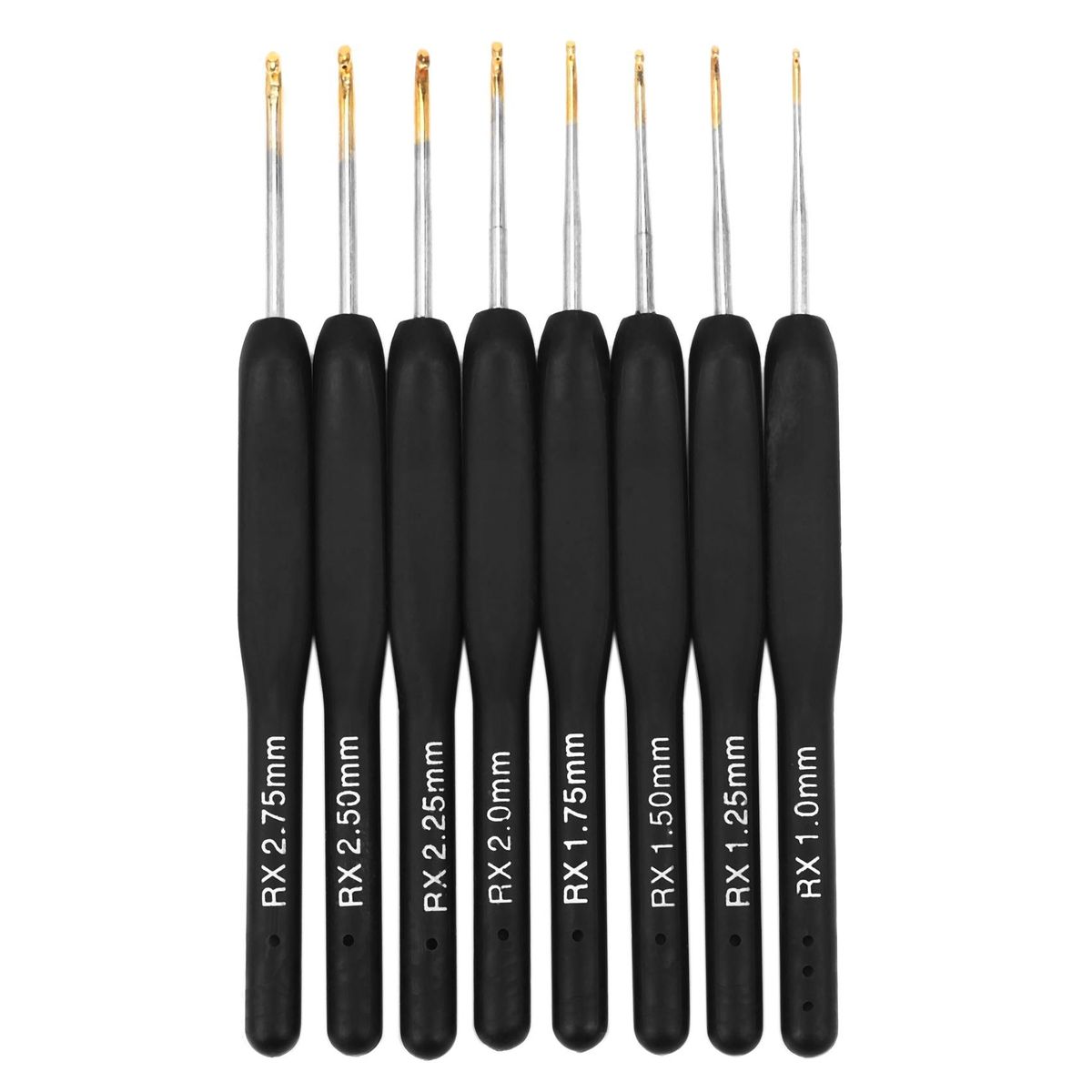 8Pcs / set Black Knitting s Plastic Handle Crochet hooks for Knit DIY Craft Loom Tool Weaving Kit Braid