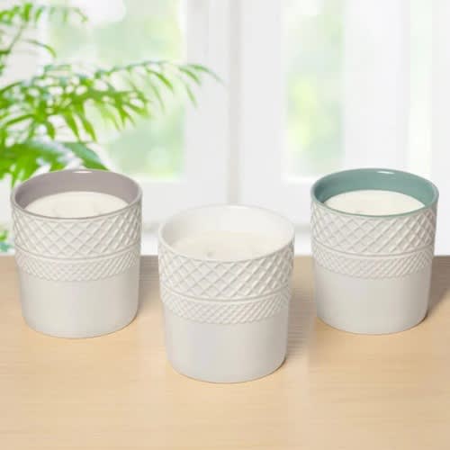 Bellevue Luxury Ceramic Jar Scented Candles, 14oz, 3-pack