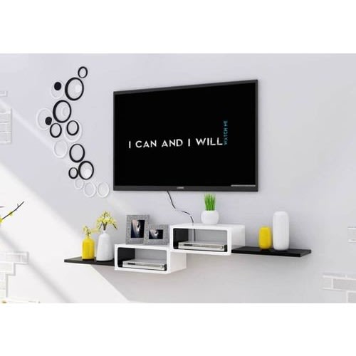 1unit Floating Dvd - Dstv Remote Control Wall Shelf - 80cm by 20cm - White