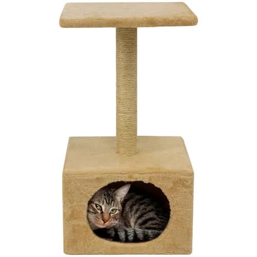 TD Cat Scratching Post With Room Beige