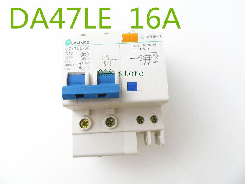 DZ47LE 60HZ 50HZ 2P 230V~ 16A Residual Circuit Current