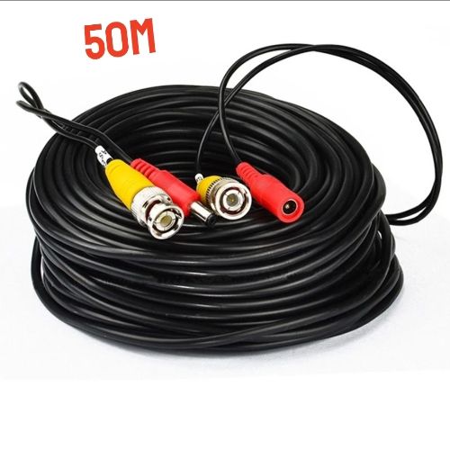 50m CCTV Audio Cable BNC+DC Plug Power Cable Connector