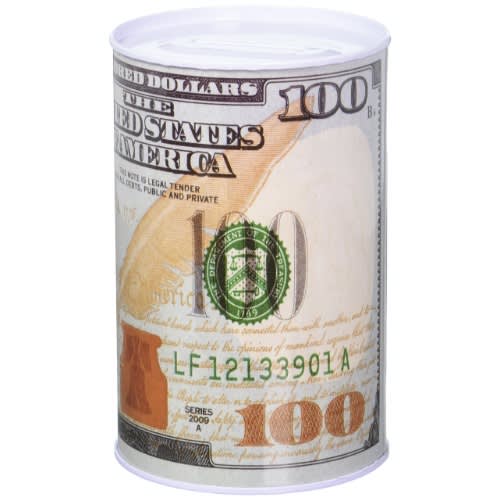 100 Dollar Bill Piggy Bank - 8.5 Inches - Giant Size