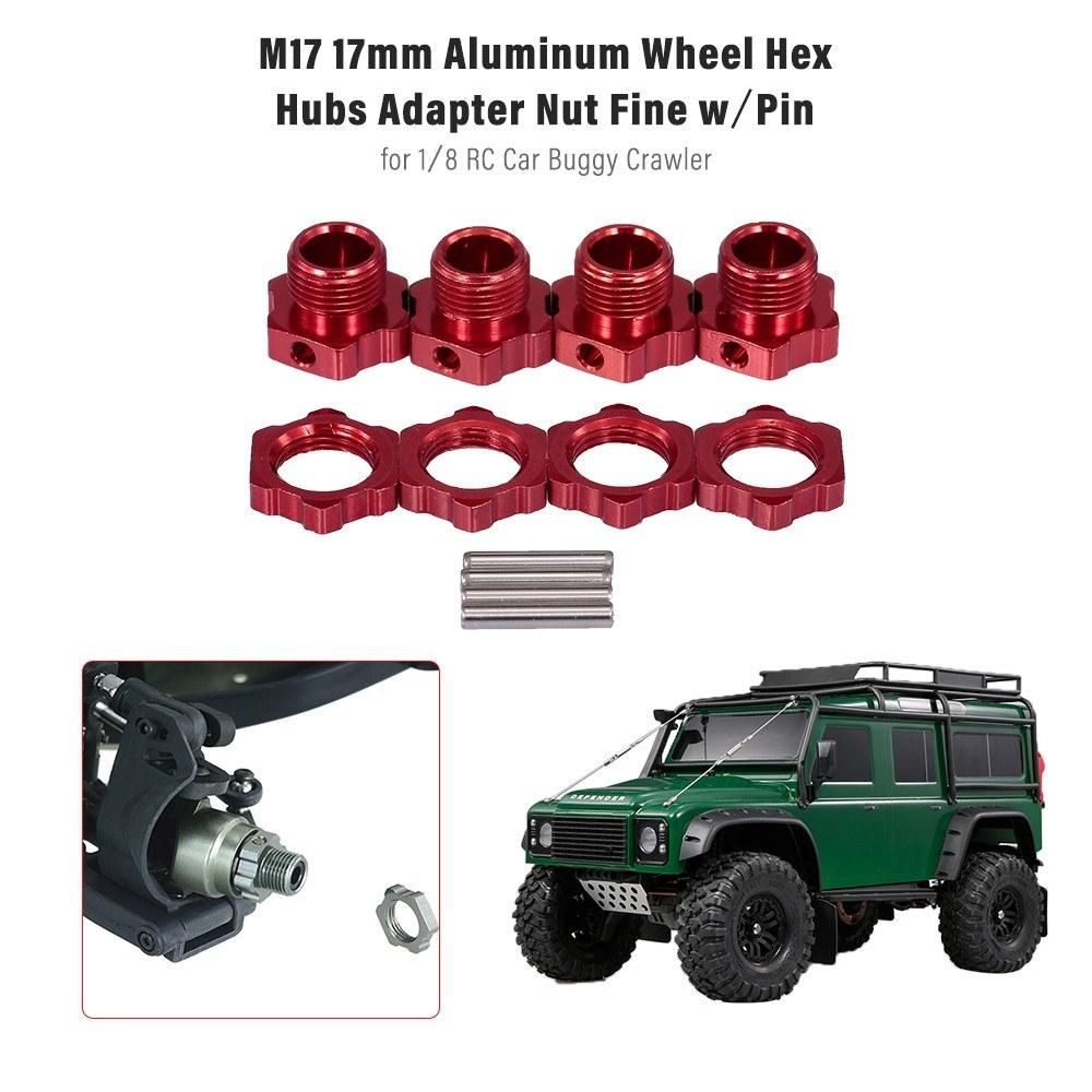 M17 17mm Aluminum Wheel Hex Hubs Adapter Nut with Pin for 1/8 RC Car Buggy Truggy Monster Truck Crawler HPI HSP Traxxas Losi Axial Kyosho Tamiya Redcat Himoto DF ZD Racing