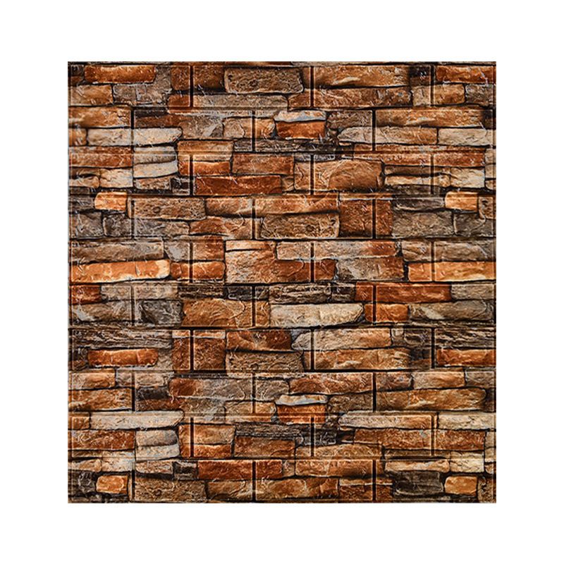 10PCS Foam 3d Self Adhesive Brick Wallpaper Orange Brick