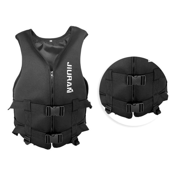 Life Jacket Vest Neoprene Buoy Aids Floatation Device Black XS