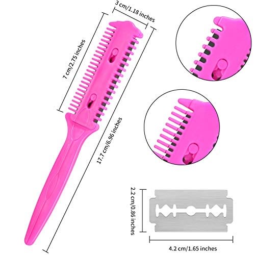1piece X Double Sides Hair Razor Comb With 2 Removable Blades