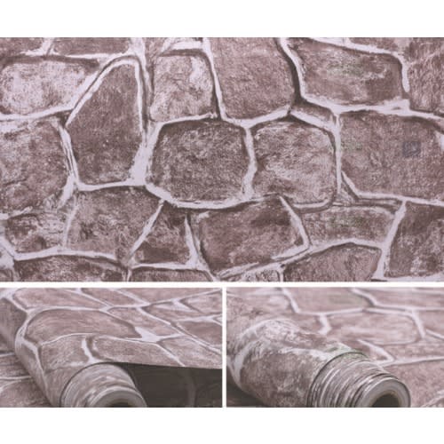 3D Fortress Stone  Wall Paper -1 Roll - 5.3 Sqm
