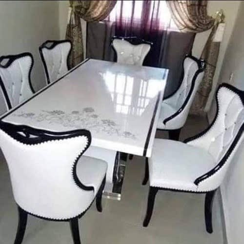 Marble Dinning + 6 Chairs