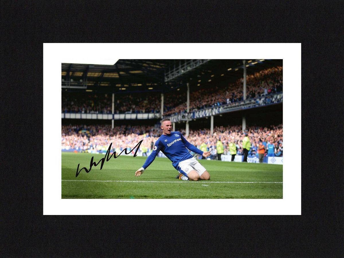 8X6 Mount WAYNE ROONEY Autograph Signed Photo Poster painting Ready To Frame Gift EVERTON
