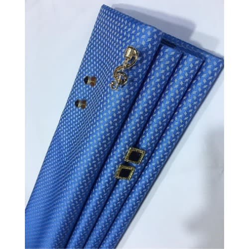 Swiss Senator Material - 4yards - Toques Blue