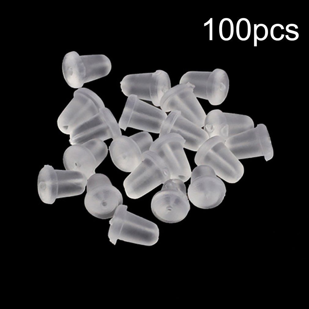 OR 100pcs/lot Bullet-shaped Rubber Earring Backs Stoppers Ear Stud Earrings Cap