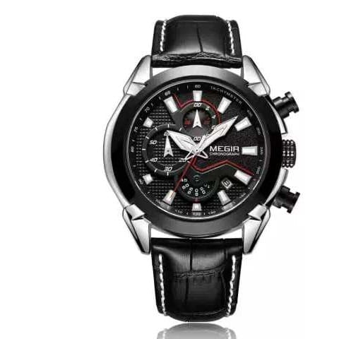 Man Watch With Working Chronograph - Black