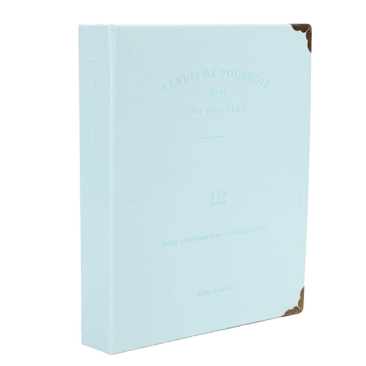 120 Slots Book Photo Album Picture Storage Memo Blue (blue)