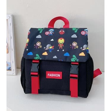 Toddlers Boys Cartoon Character Trendy Light Weight Backpack/ School Bag -10.2" -black