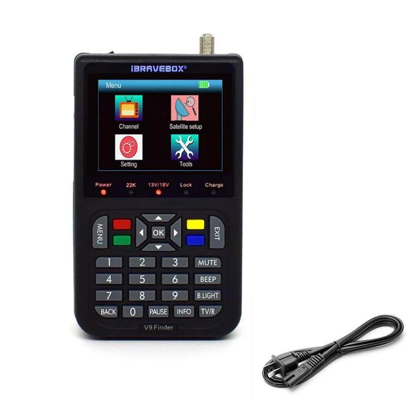 V9 TV Signal Finder Tester LCD Digital Satellite Receiver Finder Meter 3.5 Inch Blue Gray