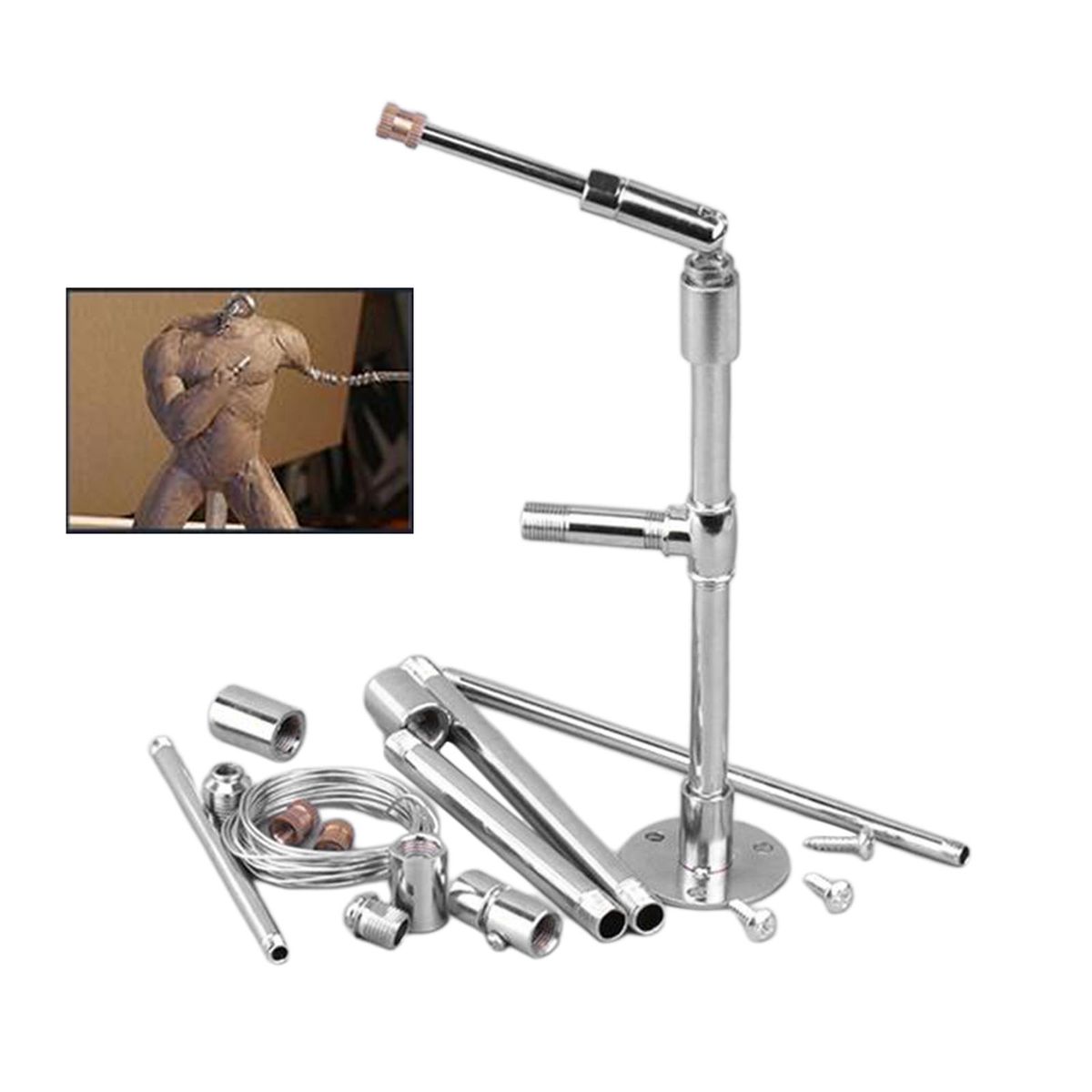 1Set Pottery Clay Model Stand Combine Metal Pipe