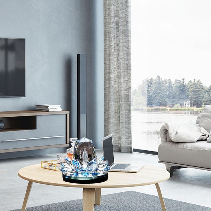 Light Luxury Car Air Freshener Guanyin Lotus Shape  For Blue