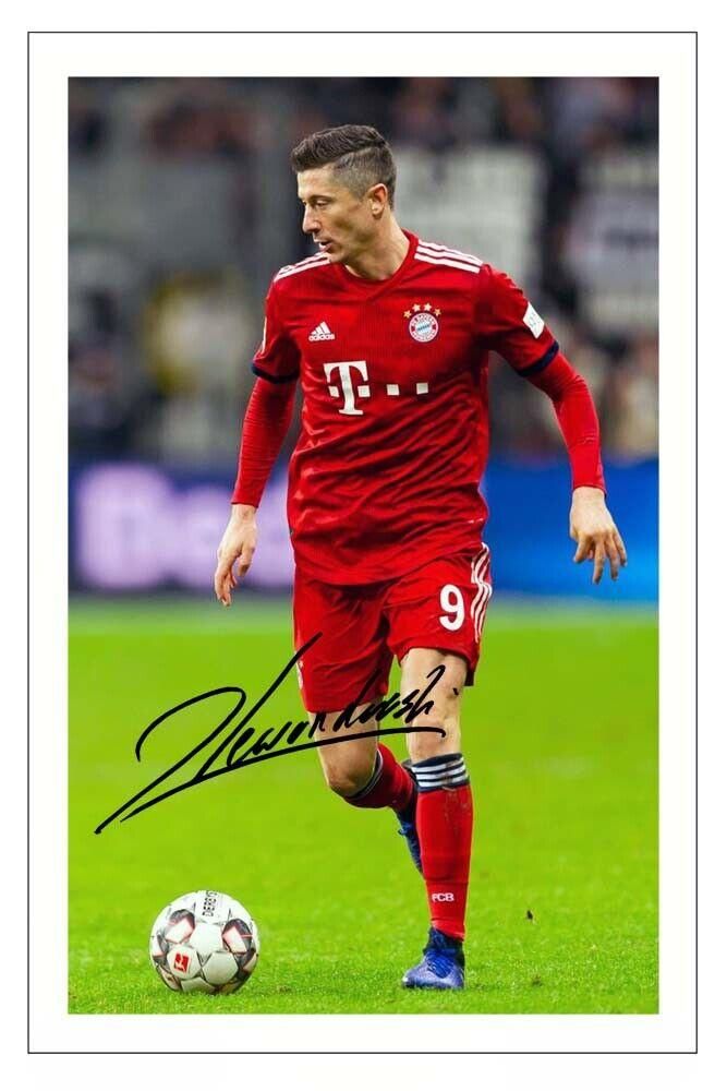 ROBERT LEWANDOWSKI Signed Autograph Photo Poster painting Signature Print BAYERN MUNICH Soccer